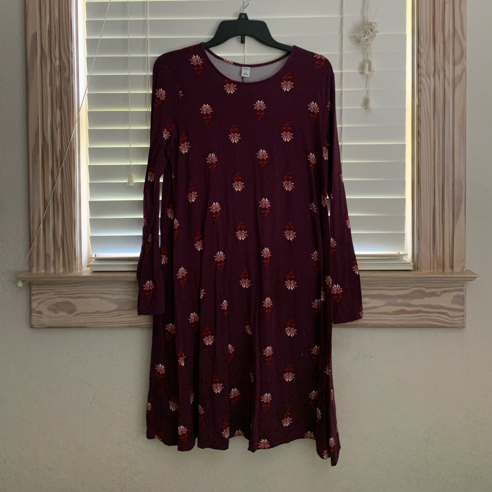 Burgundy T-shirt dress